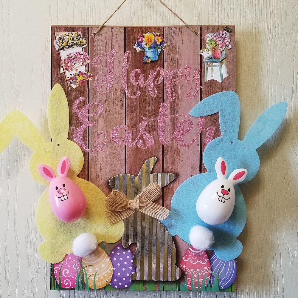 Handmade Easter Wall Decor.  A decorative 9.5×13.5 wooden frame hanging wall de